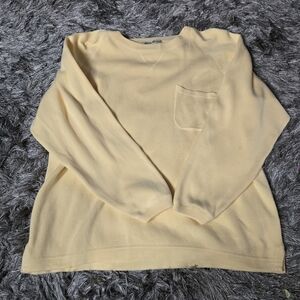 Vintage Cotton Eddie Bauer Pale Yellow Crewneck Sweater